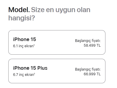 Apple iPhone 15 Türkiye fiyatı